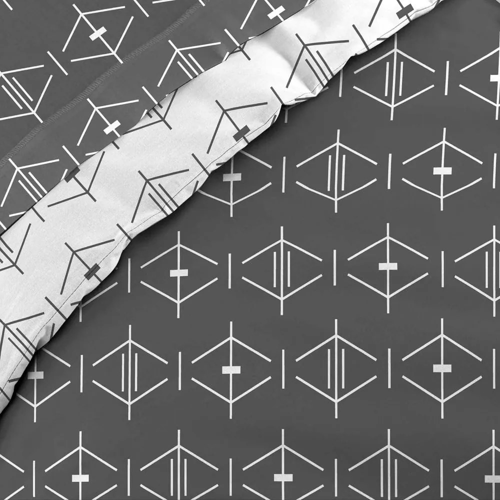 Husă de pilotă gri închis din bumbac pentru pat de o persoană 140x200 cm Aristide – douceur d'intérieur