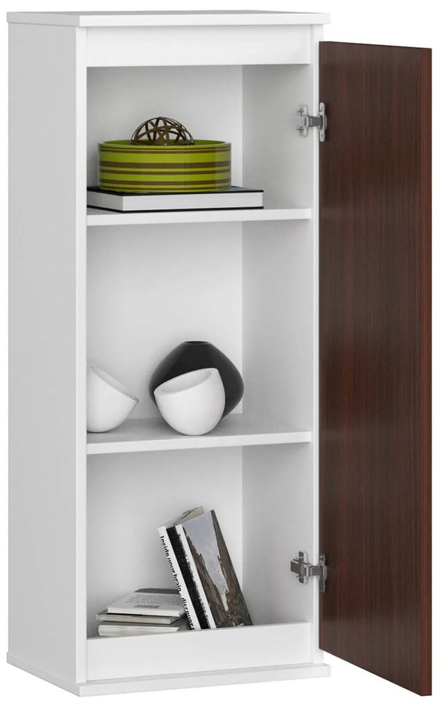 Dulap suspendat Wren II (Alb + wenge). 1069939