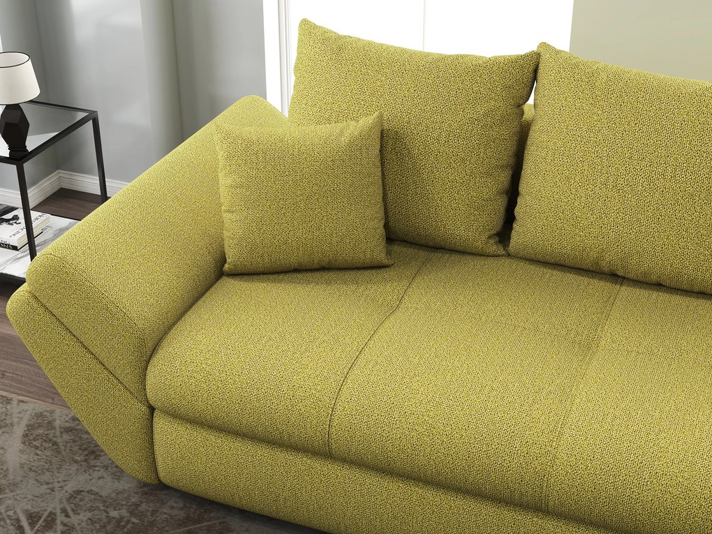 Canapea extensibilă dumonde cu ladă de depozitare si sezut confortabil din spuma high-density, Loana Enjoy Green 250x100 cm