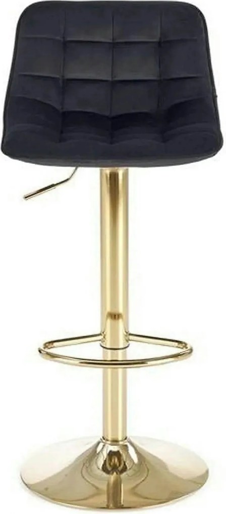 Scaun de bar auriu H120, stofa catifelata/otel, 43x44x84/106 cm