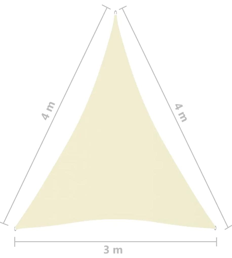 Panza parasolar, crem, 3x4x4 m, tesatura oxford, triunghiular Crem, 3 x 4 x 4 m