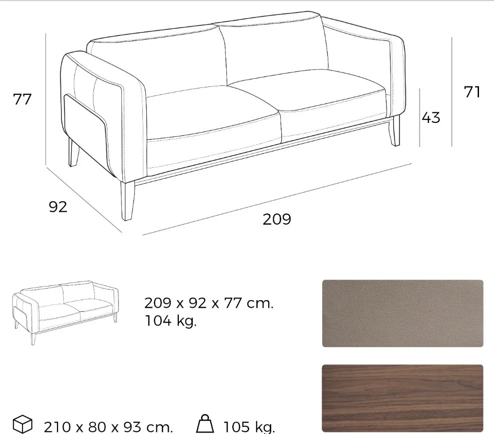 Canapea 3 locuri eleganta, design LUX Arawan AC-5353-3P