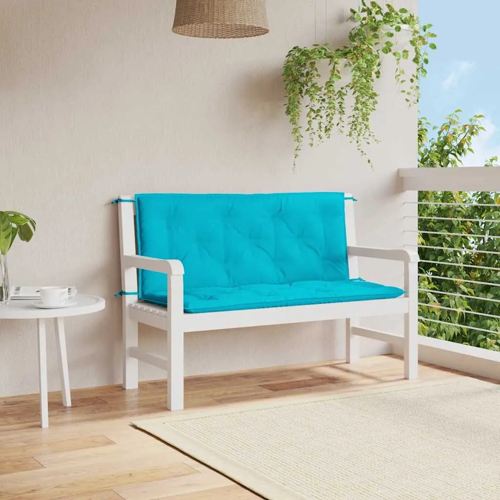 vidaXL Perne bancă de grădină, 2 buc., 120x50x7cm turcoaz, oxford