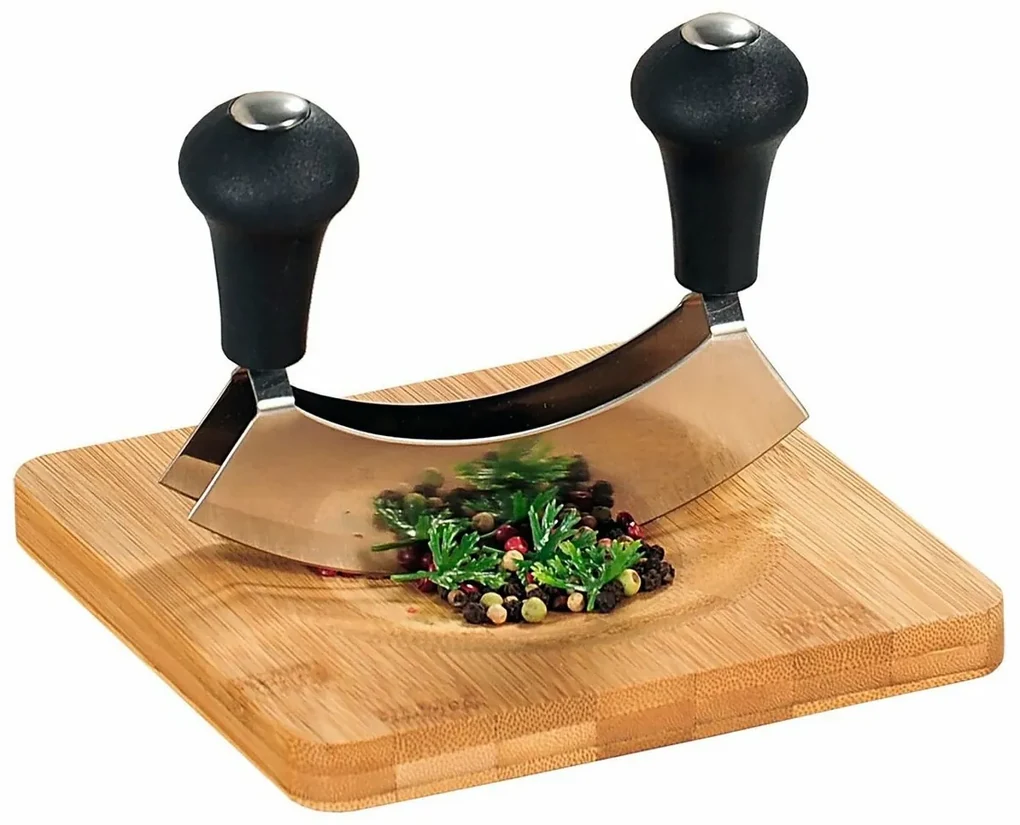 Kesper 50646 Placă de tăiat ierburi cu cuțit, 16 x 16 x 1,8 cm