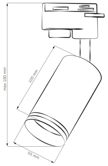 Spot pentru sistem de șină PARIS 6xGU10/10W/230V +2x1 m sistem de șină