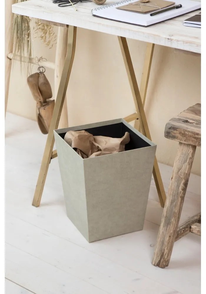 Coș de gunoi bej pentru birou Sofia Canvas Paper Laminate – Bigso