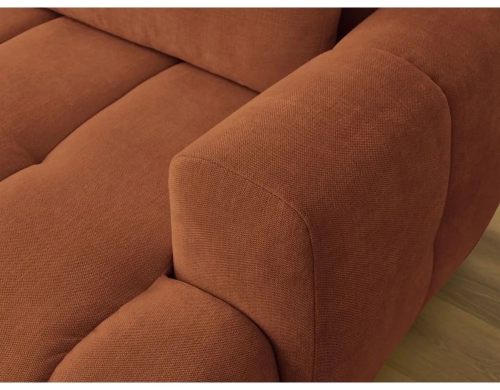 Colțar cărămiziu extensibil/cu spațiu de depozitare (cu colț pe partea stângă/cu șezlong) Fuji – Bobochic Paris