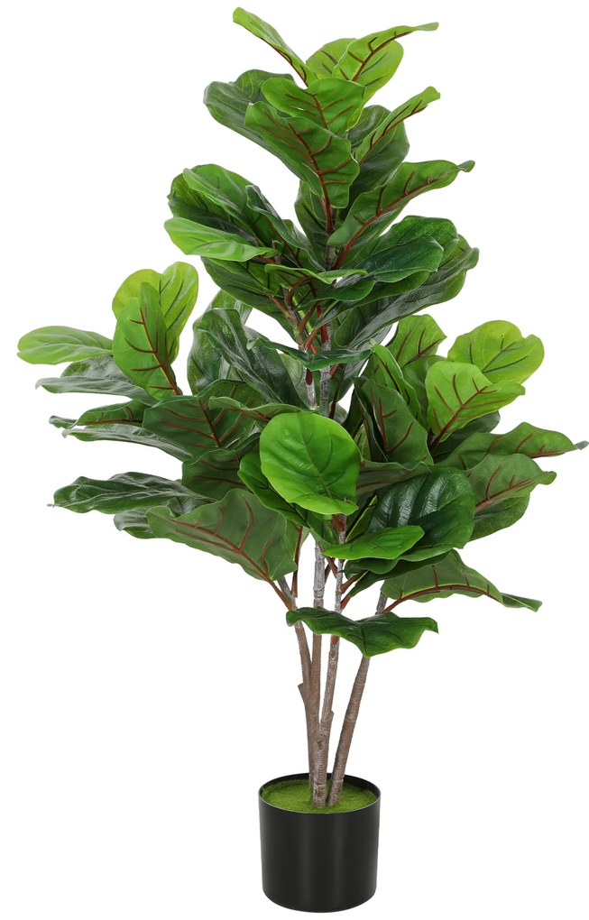 HOMCOM Fig Violin Artificial 110cm Planta artificiala, Plastica Plante artificiale in ghiveci, Decor moder Conta | Aosom Romania