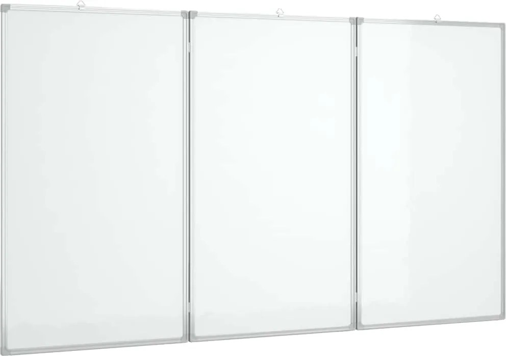vidaXL Tablă magnetică pliabilă, alb, 150x100x1,7 cm, aluminiu
