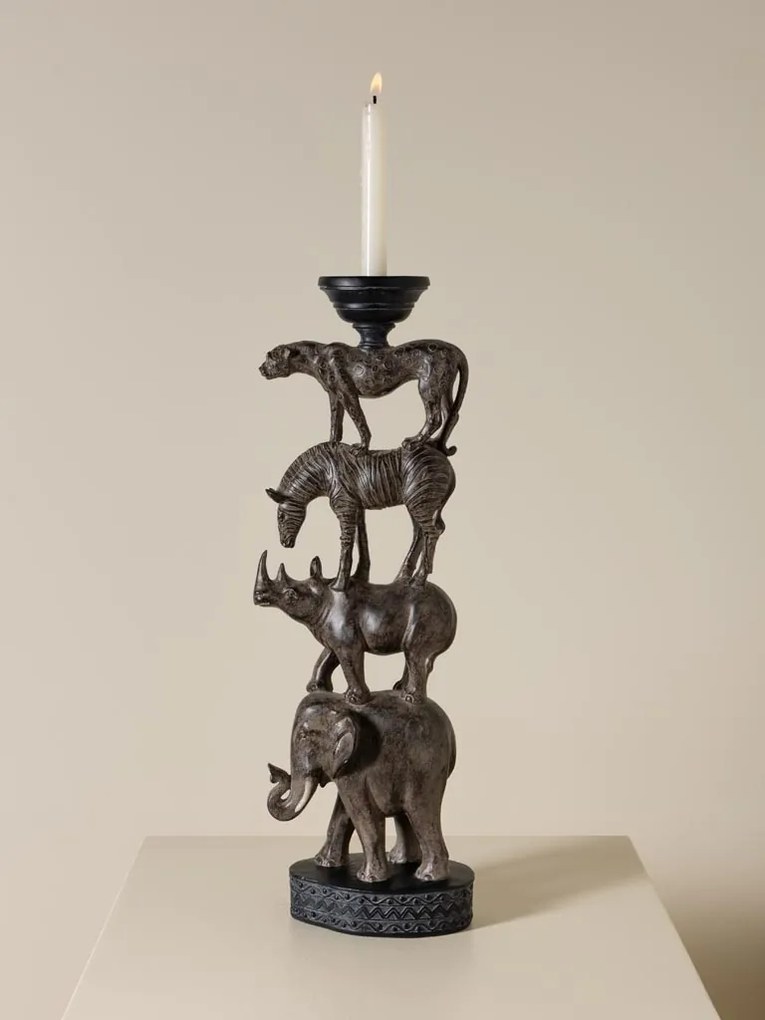 Suport lumanare din polirasină, „African Totem”