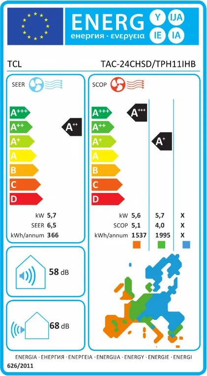 Aparat de aer conditionat cu invertor TCL BreezeIN TAC-24CHSD/TPH11I, 24000 BTU, 45 m², A++/A+, Wi-Fi, iFeel, ECO, Curatare automata în 4 etape, Google Home Si Alexa, Gentle Breeze, Alb