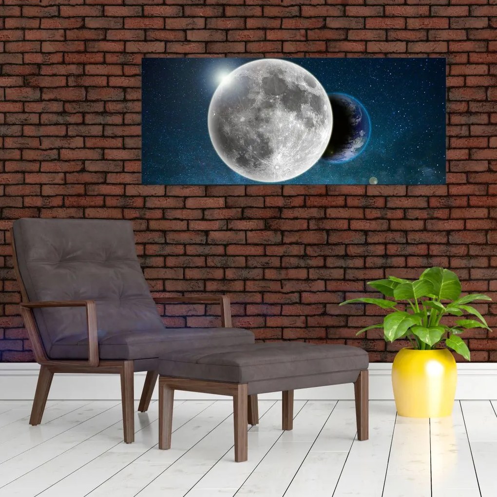 Tablou - Pământul în eclipsa de lună (120x50 cm)