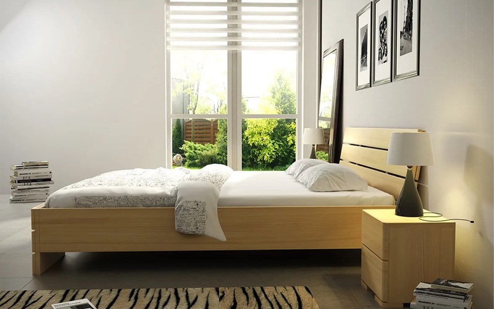 Pat lemn masiv Înalt TerraCraft Pin Personalizabil - 200x200cm