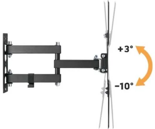 Suport de perete extensibil și reglabil TV Brateck LPA68-443, negru