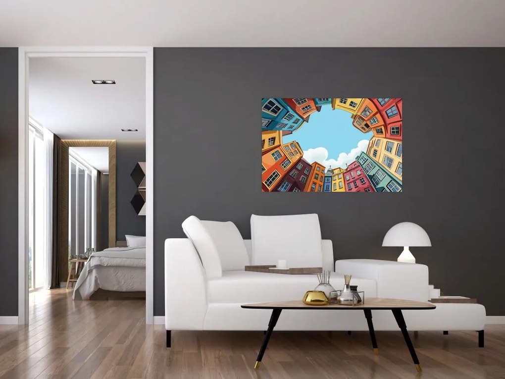 Tablou - Între case (90x60 cm)