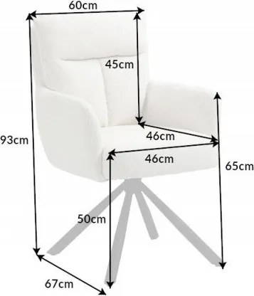 Set 2 scaune pivotante Big George, boucle alb
