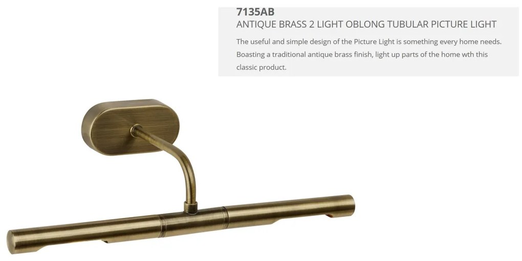 Aplica de perete pentru tablou Picture Lights alama antic 7135AB SRT