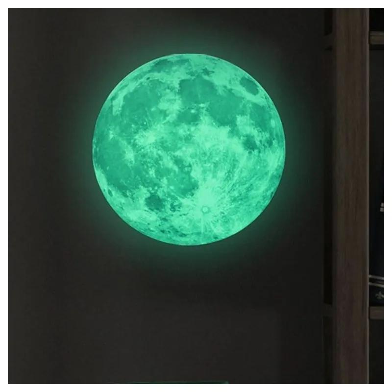 Autocolant fosforescent Ambiance Real Moon, ⌀ 30 cm