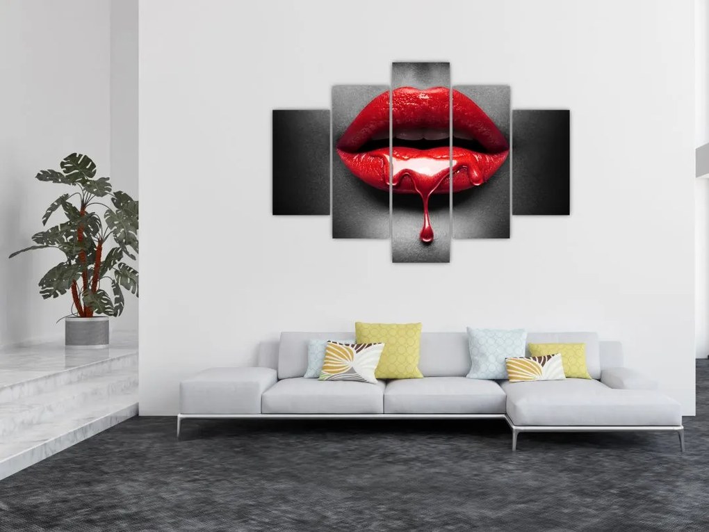 Tablou cu buze de femeie (150x105 cm)
