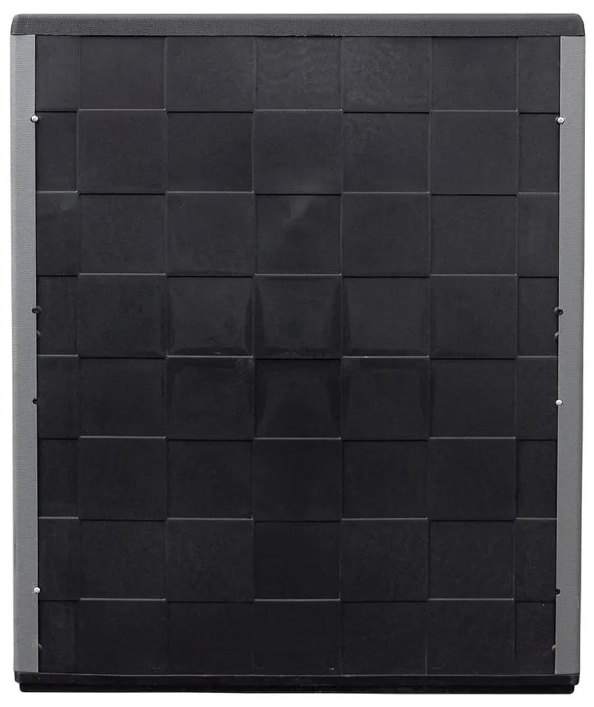 Dulap depozitare de gradina, gri si negru, 68x37x84 cm, PP