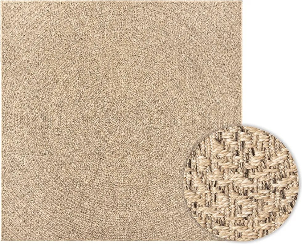 vidaXL Covor ZIZUR aspect iută, 120x120cm, pentru interior și exterior