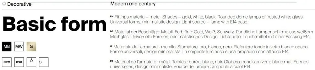 Lustra cu 3 pendule design modern Basic form auriu