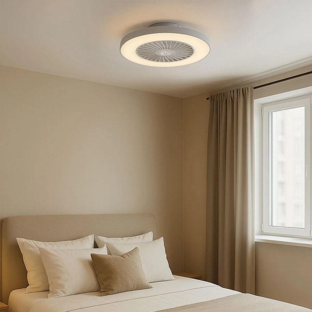 Ventilator de tavan alb cu efect de stea 60cm incl. LED Dimmabil cu telecomandă - Climo