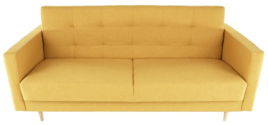 Canapea tapiţat 3 locuri, material textil muştar, AMEDIA