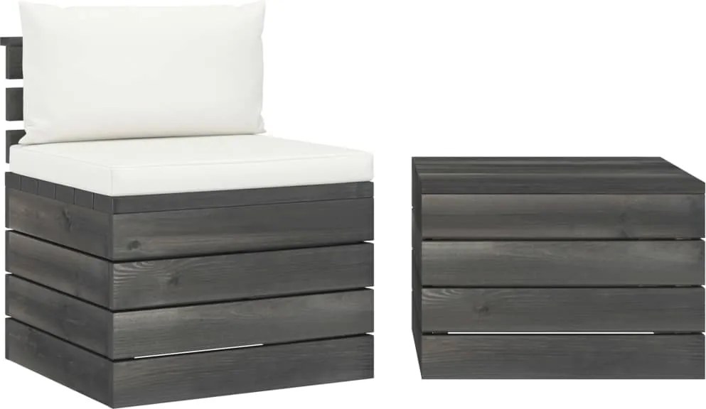 vidaXL Set mobilier grădină din paleți, 2 piese, cu perne, lemn de pin