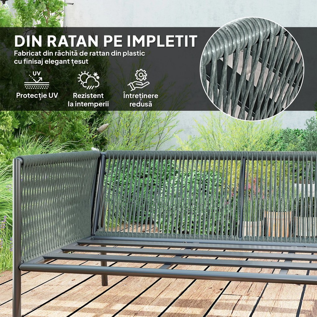Outsunny Set Grădină Modular 5 Locuri Gri Închis | Aosom Romania