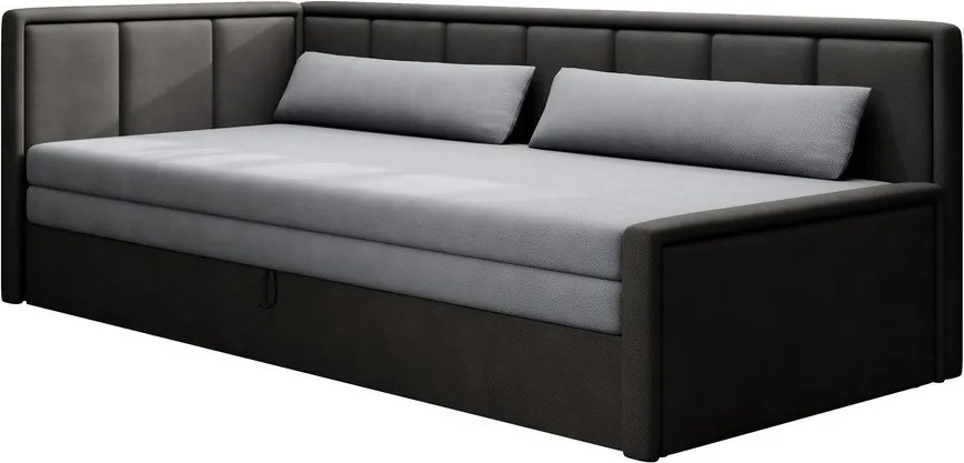 Canapea gri închis extensibilă/cu spațiu de depozitare cu tapițerie din chenille 214 cm Fulgeo – ELTAP