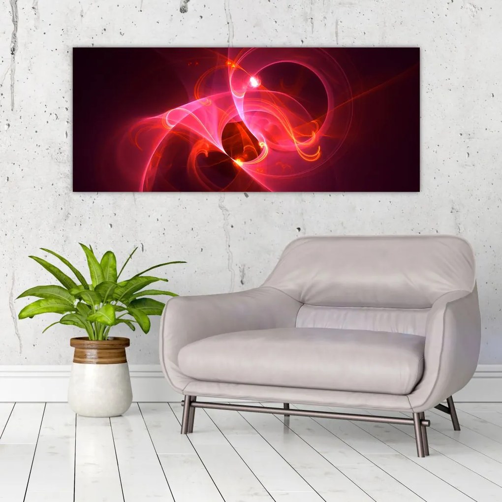 Tabloul modern cu abstacție roz (120x50 cm)