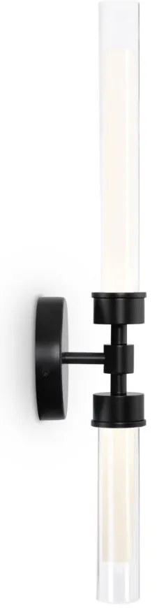 Aplica LED de perete design modern Stelo negru, transparent