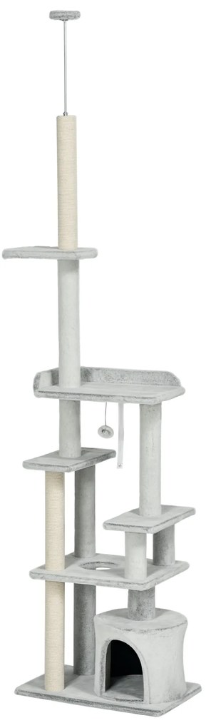 PawHut Copac pentru Pisici de Interior Turn de Joaca Centru de Activitati de Escaladare Turn de Zgariere Apartament Perne Inaltime Reglabilaaccesorii animale feline sala de gimnastica pisoi lounge mobila sufragerie | Aosom Romania