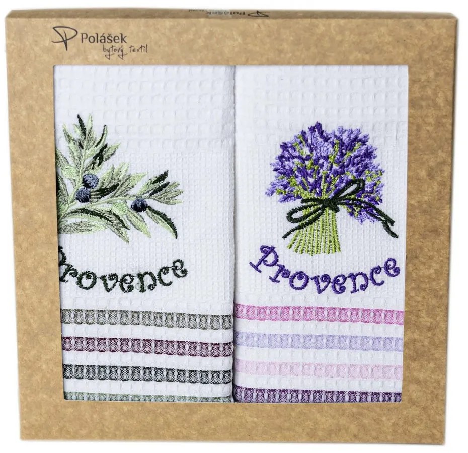 Prosoape de bucătărie waffle brodate cu motiv – Set de 2 bucăți