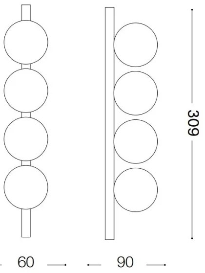 Plafonieră LED Ideal Lux PING PONG 4xLED/3W/230V CRI 90 negru