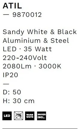 Plafoniera LED design modern ATIL D-50cm