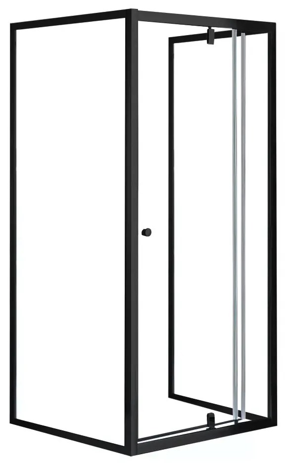 Flexi perete montat pătrat cabină de duș 90x90 cm fără tavă de duș negru