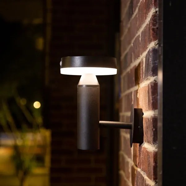 Lampă LED solară de perete Zuma Line WT33611 CARLI LED/4,5W/2000mAh IP44 negru