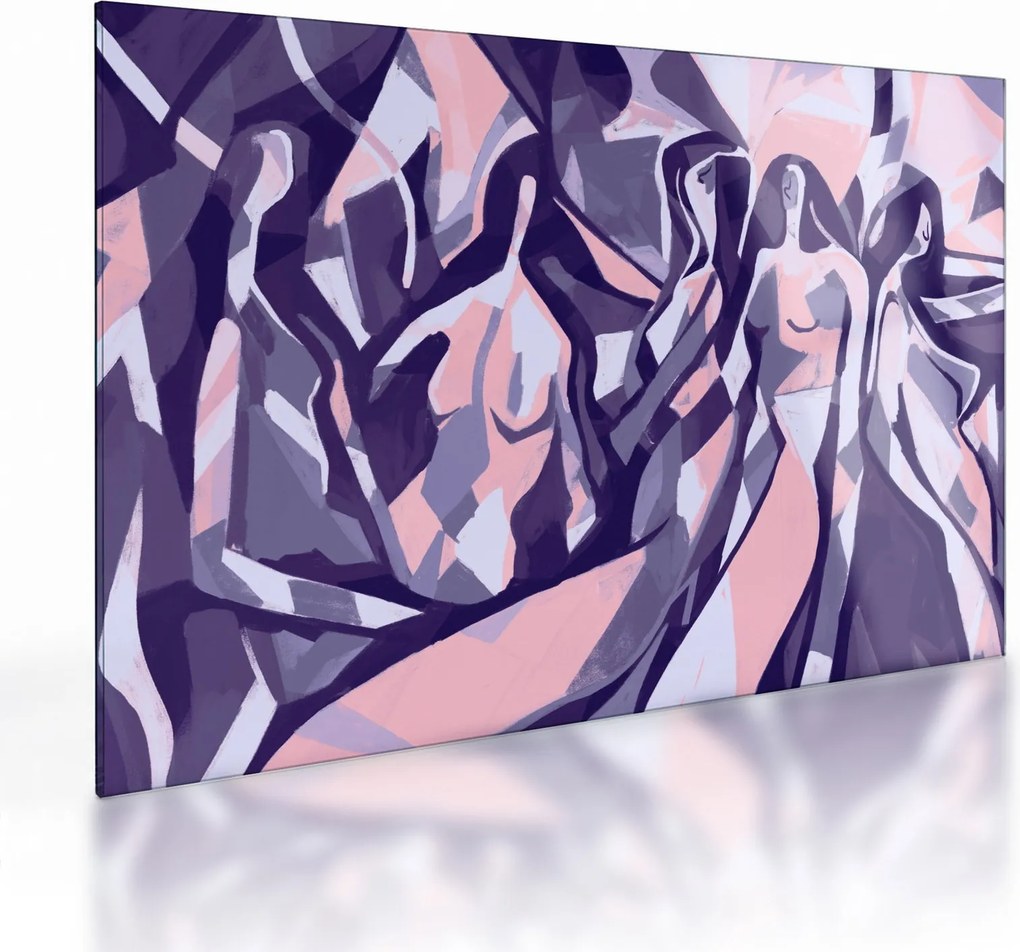 Tablou pe sticlă - Abstract, femei (70x50 cm)