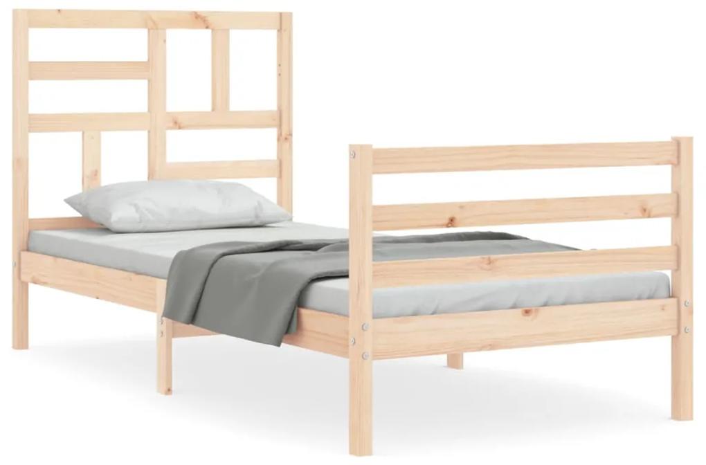 3194881 vidaXL Cadru de pat cu tăblie, 90x200 cm, lemn masiv
