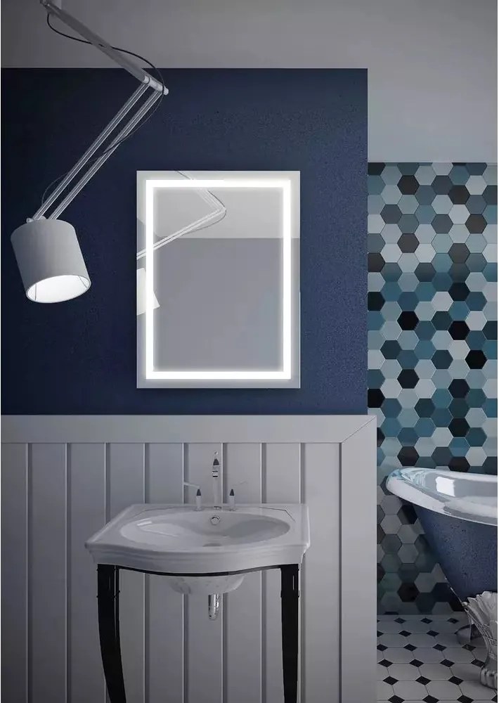 Oglinda reversibila dreptunghiulara LED Dubiel Vitrum Focus 60x80 cm