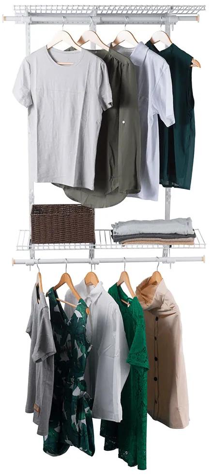 Sistem polivalent depozitare haine, 94,5x38,6x135 cm Metal Alb