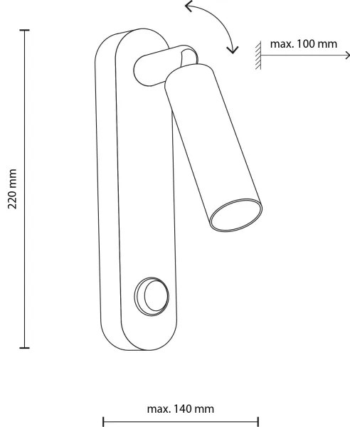 Spot de perete ENZO 1xG9/8W/230V negru/auriu