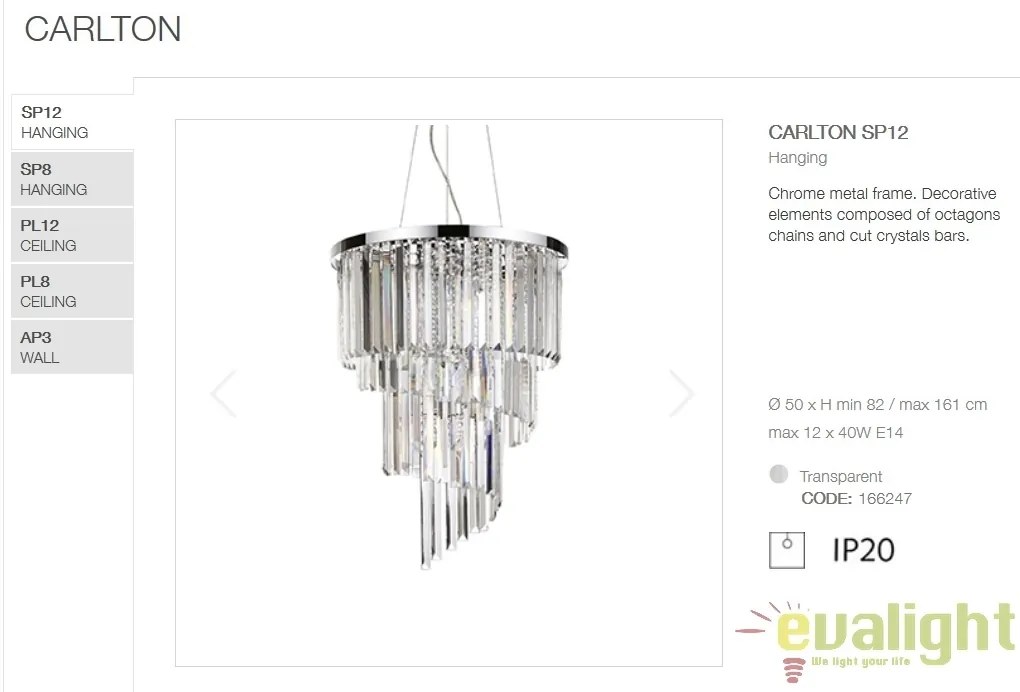 Lustra suspendata moderna design elegant CARLTON SP12 166247