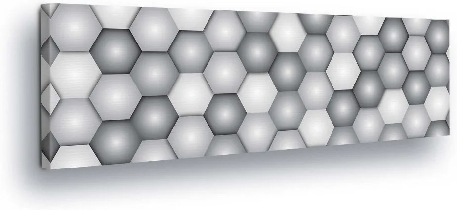 GLIX Tablou - Pattern Gray Hexagons 45x145 cm