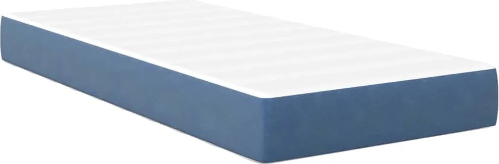 vidaXL Saltea de pat cu saltea albastru 90 x 200 cm țesătură