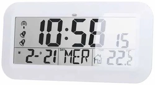 Ceas de perete digital OM 3520 D, 42cm, temperatura, calendar, alb, Trevi