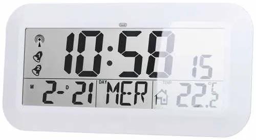 Ceas de perete digital OM 3520 D, 42cm, temperatura, calendar, alb, Trevi