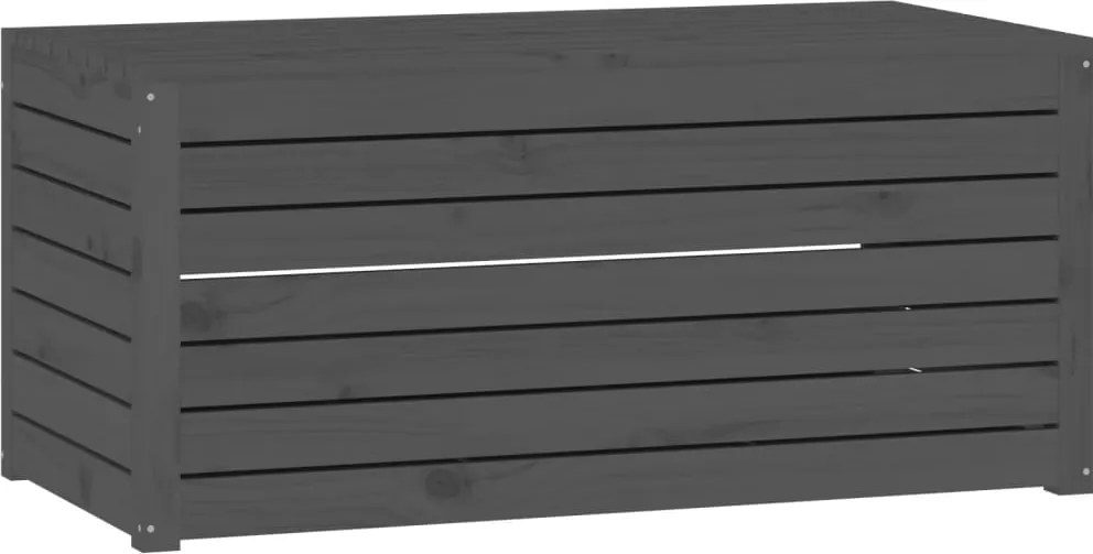 vidaXL Ladă depozitare grădină, gri, 101x50,5x46,5cm, lemn masiv pin